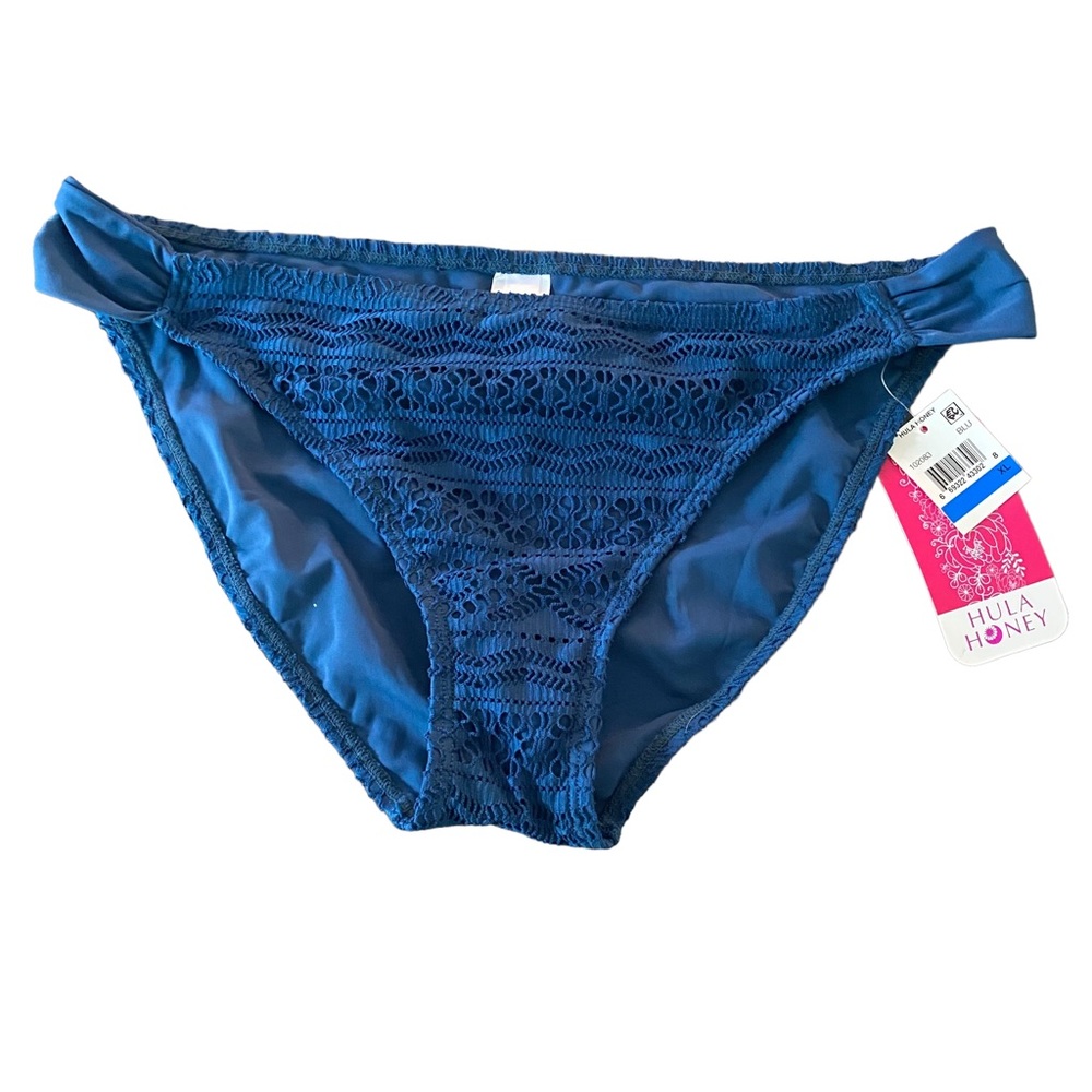 Hula Honey Bathing Suit Bottoms XL Blue Lace